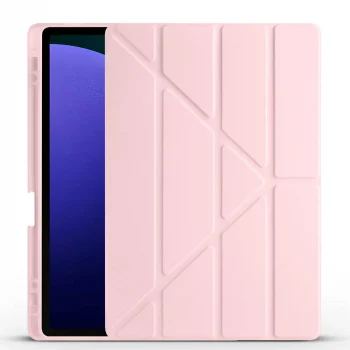 Samsung Tab S9 Plus Kılıf Tri Folding Kalem Bölmeli Standlı Kılıf