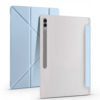 Samsung Tab S9 Ultra Kılıf Tri Folding Kalem Bölmeli Standlı Kılıf