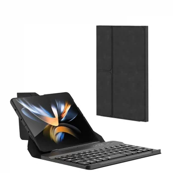 Samsung Z Fold 2 Kılıf Standlı Klavyeli Kalem Bölmeli  Kıpta Klavyeli Kılıf