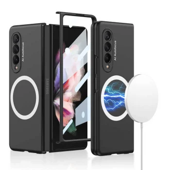Samsung Z Fold 3 Kılıf Wireless Şarj Özellikli  Kıpta M-safe Kapak