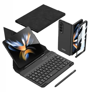 Samsung Z Fold 4 Kılıf Standlı Bluetooth Klavyeli  Kıpta Keyboard Set Kılıf