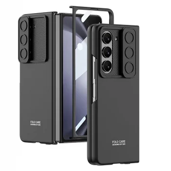 Samsung Z Fold 5 Kılıf Kamera Korumalı Kıpta Sürgülü Kapak