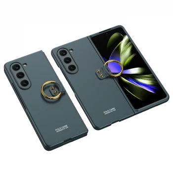 Samsung Z Fold 5 Kılıf Kıpta Yüzüklü Flip Sert Kapak