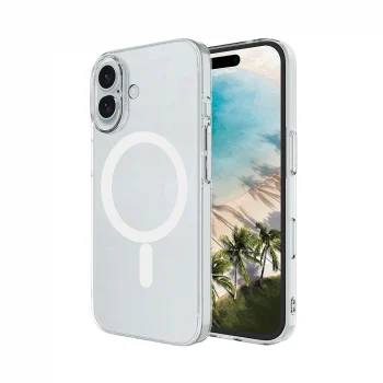 iPhone 16 Plus Kamera Korumalı M-Safe Şarj Özellikli Şeffaf London Sert PC Kapak