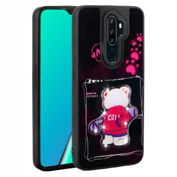 Oppo A5 2020 Kılıf Parlayan Kabartmalı İkonik Figürlü Amas Silikon Kapak