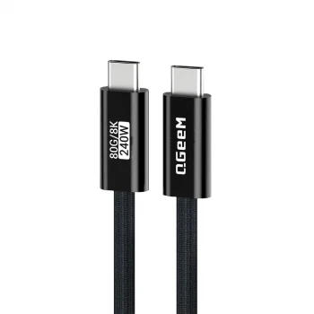 Qgeem QG05 Type-C to Type-C USB5 PD Data Kablosu 240W 80Gbps 8K@60Hz 1.2 Metre