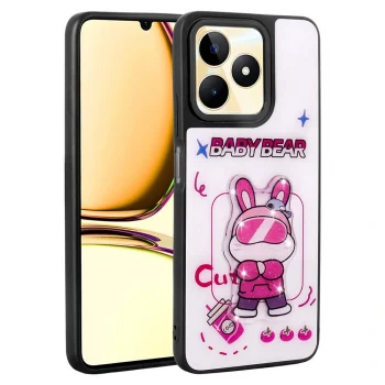 Realme C55 Kılıf Parlayan Kabartmalı İkonik Figürlü Amas Silikon Kapak