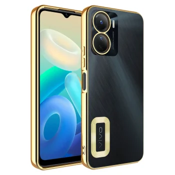 Vivo Y16 Uyumlu Kılıf Kamera Korumalı Logo Gösteren Kapak