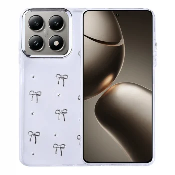 Xiaomi 14T Kılıf Airbag Tasarımlı Simli Şeffaf Kutup Kapak