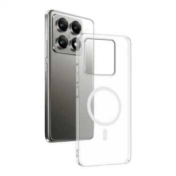Xiaomi 14T Pro Kamera Korumalı M-Safe Şarj Özellikli Şeffaf London Sert PC Kapak