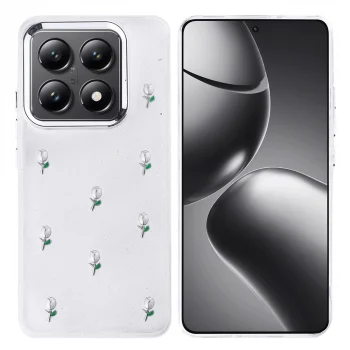 Xiaomi 14T Pro Kılıf Airbag Tasarımlı Simli Şeffaf Kutup Kapak