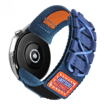 Xiaomi Amazfit Pace Uyumlu-112 22mm Orbital Örgülü Halat Tasarımlı Naylon Kumaş Hasır Kordon