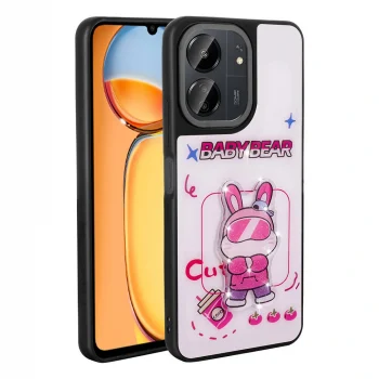 Xiaomi Poco C65 Kılıf Parlayan Kabartmalı İkonik Figürlü Amas Silikon Kapak