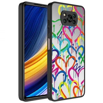 Xiaomi Poco X3 Kılıf Aynalı Desenli Kamera Korumalı Parlak Mirror Kapak