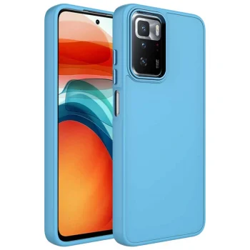 Xiaomi Redmi 10 Kılıf Metal Çerçeve ve Buton Tasarımlı Silikon Luna Kapak