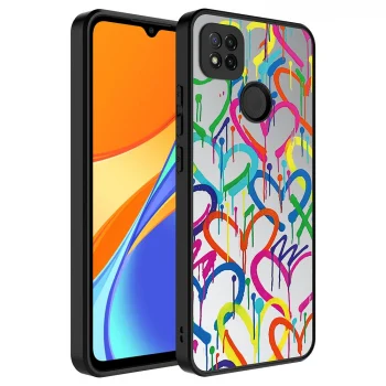 Xiaomi Redmi 10A Kılıf Aynalı Desenli Kamera Korumalı Parlak Mirror Kapak