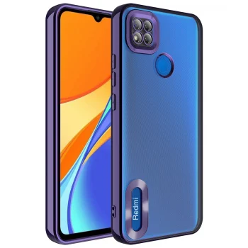 Xiaomi Redmi 10A Uyumlu Kılıf Kamera Korumalı Logo Gösteren Omega Kapak