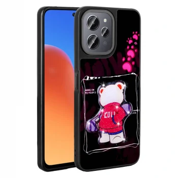 Xiaomi Redmi 12 4G Kılıf Parlayan Kabartmalı İkonik Figürlü Amas Silikon Kapak