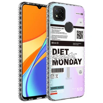 Xiaomi Redmi 9C Kılıf Airbag Kenarlı Renkli Desenli Silikon Elegans Kapak