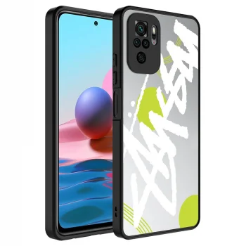 Xiaomi Redmi Note 10S Kılıf Aynalı Desenli Kamera Korumalı Parlak Mirror Kapak