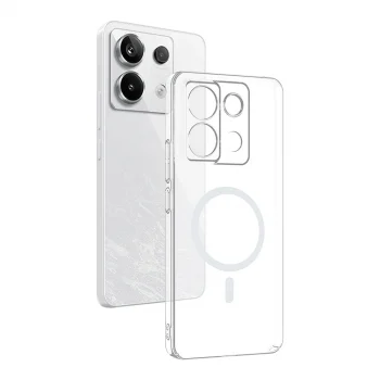 Xiaomi Redmi Note 13 Pro 4G Kamera Korumalı M-Safe Şarj Özellikli Şeffaf London Sert PC Kapak