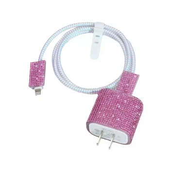 Taşlı Şarj Aleti Koruyucu 4in1 Set