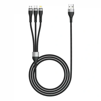 ZR-43 3in1 USB-A to Lightning – Type-C – Micro Şarj ve Data Kablosu 20W 1.5M