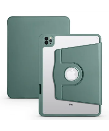 iPad 10.2 2021 (9.Nesil) Kılıf Termik Kalem Bölmeli Dönebilen Standlı Kılıf