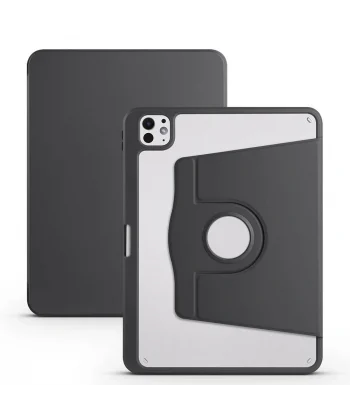 iPad Pro 11 2024 Kılıf Termik Kalem Bölmeli Dönebilen Standlı Kılıf