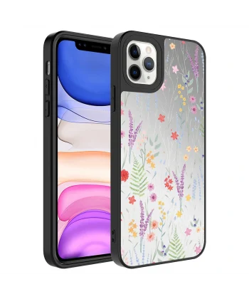 iPhone 11 Pro Max Kılıf Aynalı Desenli Kamera Korumalı Parlak Mirror Kapak