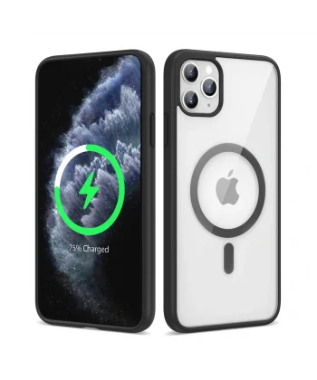 iPhone 11 Pro Max Kılıf M-safe Wireless Şarj Özellikli Silikon Ege Kapak