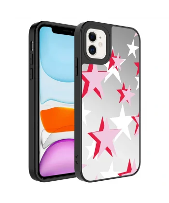 iPhone 12 Kılıf Aynalı Desenli Kamera Korumalı Parlak Mirror Kapak