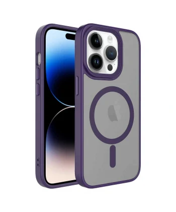 iPhone 12 Pro Kılıf Mat Arka Yüzey Wireless Şarj Özellikli Flet M-safe Kapak