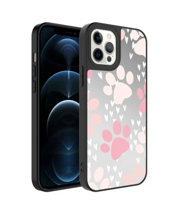iPhone 12 Pro Max Kılıf Aynalı Desenli Kamera Korumalı Parlak Mirror Kapak