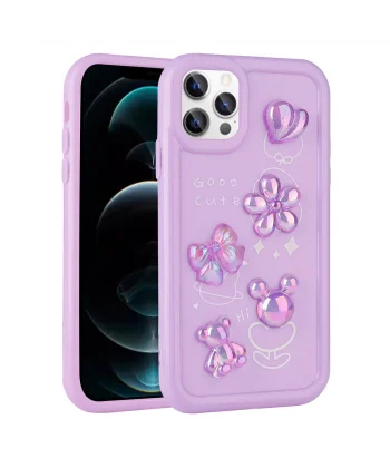 iPhone 12 Pro Max Kılıf Kabartma Figürlü Parlak Toys Silikon Kapak