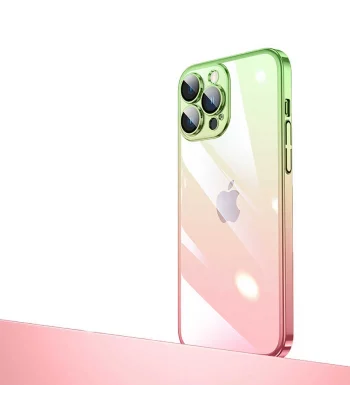 iPhone 12 Pro Max Kılıf Parlak Renk Geçişli Kamera Korumalı Senkron Kapak