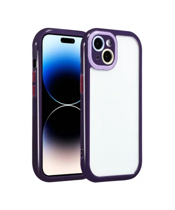 iPhone 13 Kılıf Kamera Korumalı Renkli Kenar ve Çerçeve Tasarımlı Vitamin Kapak