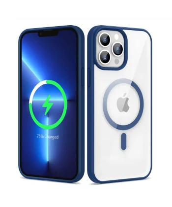 iPhone 13 Pro Max Kılıf M-safe Wireless Şarj Özellikli Silikon Ege Kapak