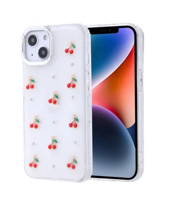 Apple iPhone 14 Kılıf Airbag Tasarımlı Simli Şeffaf Zore Kutup Kapak