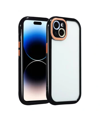 iPhone 14 Kılıf Kamera Korumalı Renkli Kenar ve Çerçeve Tasarımlı Vitamin Kapak