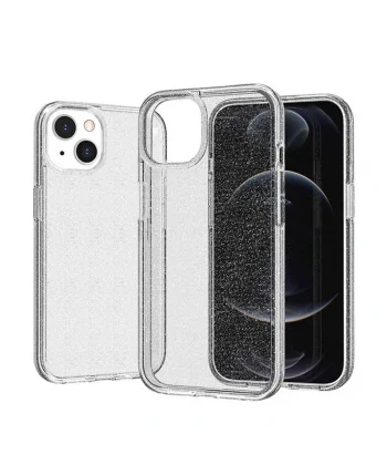 iPhone 14 Kılıf Parlayan Simli Şeffaf Redos Kapak