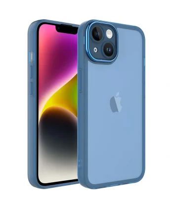iPhone 14 Plus Kılıf Kamera Korumalı Transparan Post Kapak