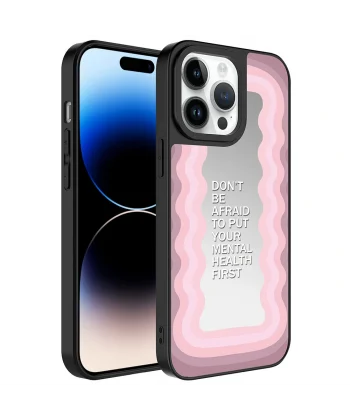 iPhone 14 Pro Kılıf Aynalı Desenli Kamera Korumalı Parlak Mirror Kapak