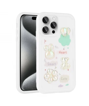 iPhone 14 Pro Kılıf Kabartma Figürlü Parlak Toys Silikon Kapak