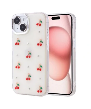 Apple iPhone 15 Kılıf Airbag Tasarımlı Simli Şeffaf Zore Kutup Kapak