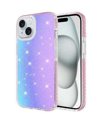 iPhone 15 Plus Kılıf Parlak Renk Geçişli Velle Kapak