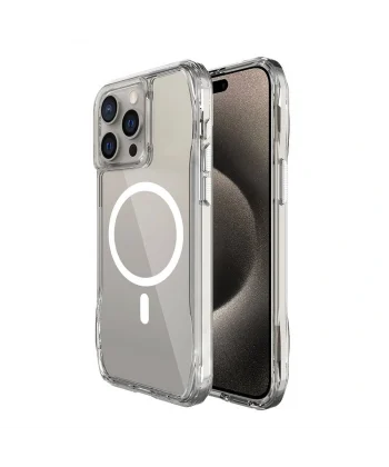 iPhone 15 Pro Kılıf M-safe Şarj Özellikli Airbagli Şeffaf İncek Kapak