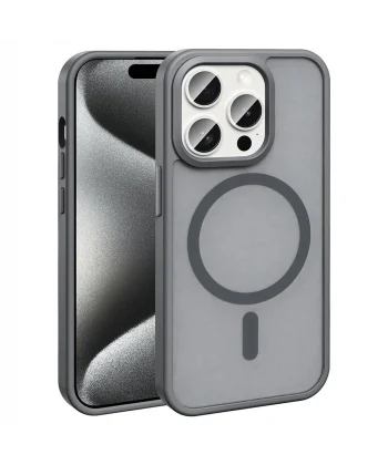 iPhone 15 Pro Kılıf M-safe Şarj Özellikli Mat Arka Yüzey Sio Kapak