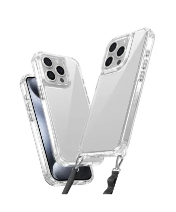 iPhone 15 Pro Max Kılıf Airbagli Takılabilir Askı Aparatlı Snap Silikon Kapak