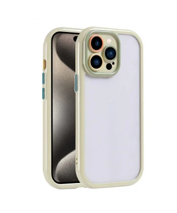 iPhone 15 Pro Max Kılıf Kamera Korumalı Renkli Kenar ve Çerçeve Tasarımlı Vitamin Kapak